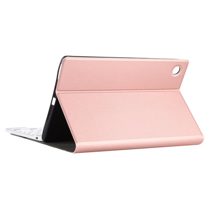 AM11 2 in 1 Removable Bluetooth Keyboard + Protective Leather Tablet Case with Holder for Lenovo M10 FHD REL TB-X605FC/LC(Rose Gold) - Lenovo Keyboard by buy2fix | Online Shopping UK | buy2fix