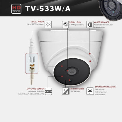 533A CE & RoHS Certificated Waterproof 3.6mm 3MP Lens AHD Camera with 2 IR LED Arrays, Support Night Vision & White Balance - Security by buy2fix | Online Shopping UK | buy2fix