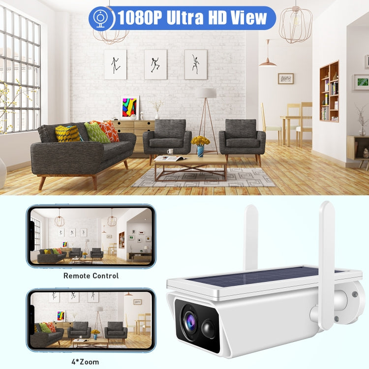 T13-2 1080P HD Solar Powered 2.4GHz WiFi Security Camera without Battery, Support Motion Detection, Night Vision, Two Way Audio, TF Card - Security by buy2fix | Online Shopping UK | buy2fix