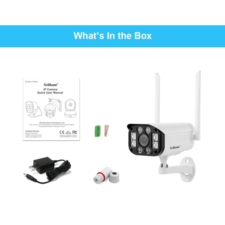 SriHome SH031 3.0 Million Pixels 1296P HD IP Camera, Support Two Way Talk / Motion Detection / Night Vision / TF Card, EU Plug - Security by SriHome | Online Shopping UK | buy2fix