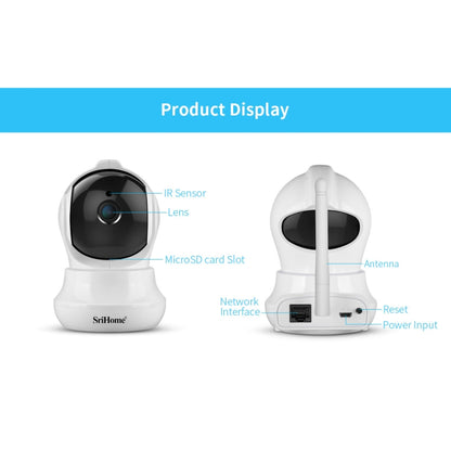SriHome SH020 3.0 Million Pixels 1296P HD AI IP Camera, Support Two Way Talk / Auto Tracking / Humanoid Detection / Night Vision / TF Card, EU Plug - Security by SriHome | Online Shopping UK | buy2fix