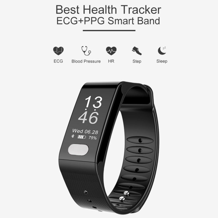 TLW T6 Fitness Tracker 0.96 inch OLED Display Wristband Smart Bracelet, Support Sports Mode / ECG / Heart Rate Monitor / Blood Pressure / Sleep Monitor (Blue) - Smart Wear by buy2fix | Online Shopping UK | buy2fix