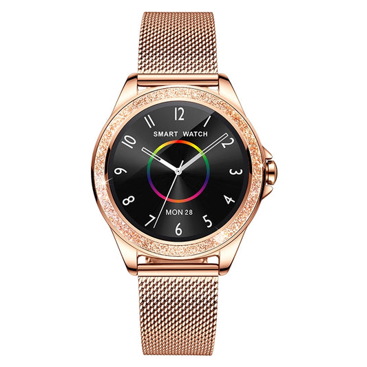 M6003 Stainless Steel Mesh Strap Fashion Smart Watch for Women, Support Heart Rate Monitoring & Pedometer & Sleep Monitoring & Calories(Rose Gold) - Smart Wear by buy2fix | Online Shopping UK | buy2fix