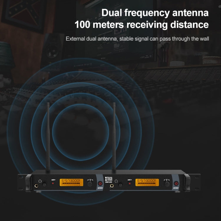 XTUGA IEM1200 Wireless Transmitter 10 Bodypack Stage Singer In-Ear Monitor System (UK Plug) - Microphone by XTUGA | Online Shopping UK | buy2fix