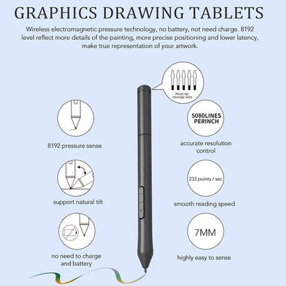 10Moons T503 Drawing Tablet Can Be Connected to mobile Phone Tablet with 8192 Passive Pen(Blue) -  by 10Moons | Online Shopping UK | buy2fix