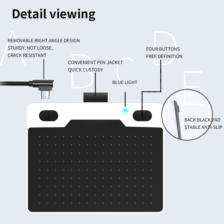 10Moons T503 Drawing Tablet Can Be Connected to mobile Phone Tablet with 8192 Passive Pen(Blue) -  by 10Moons | Online Shopping UK | buy2fix