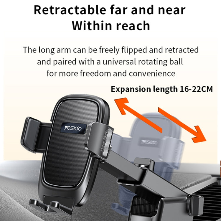 Yesido C262 Suction Cup Retractable Adjustable Car Phone Holder - Car Holders by Yesido | Online Shopping UK | buy2fix