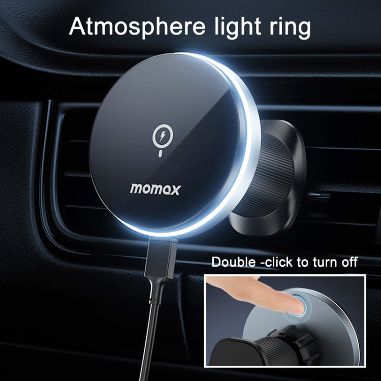 MOMAX CM25A Magnetic Wireless Charger Car Air Outlet Phone Holder - Wireless Charger Holders by MOMAX | Online Shopping UK | buy2fix