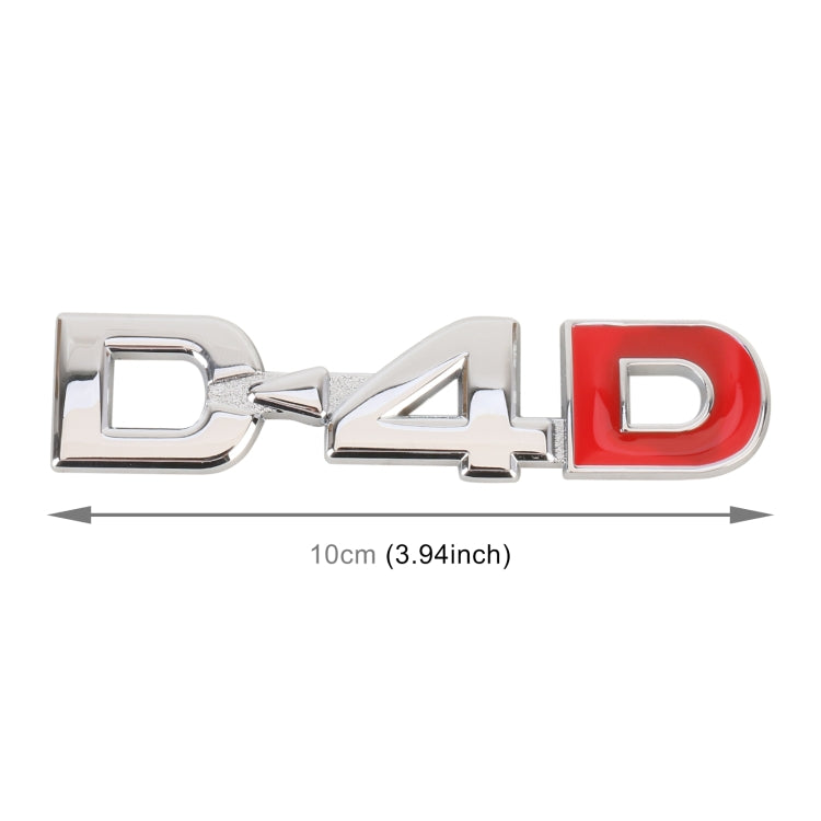 Car D4D Personalized Aluminum Alloy Decorative Stickers, Size:10 x 2.5cm (Silver) - 3D Metal Sticker by buy2fix | Online Shopping UK | buy2fix