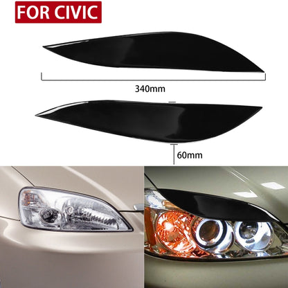 Pair Car Lamp Eyebrow Soft Decorative Sticker for Honda Civic 2001-2003 (Black) - In Car by buy2fix | Online Shopping UK | buy2fix