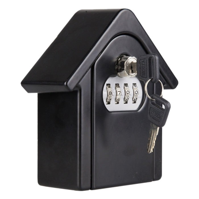 Hut Shape Password Lock Storage Box Security Box Wall Cabinet Safety Box, with 1 Key(Black) - Security by buy2fix | Online Shopping UK | buy2fix