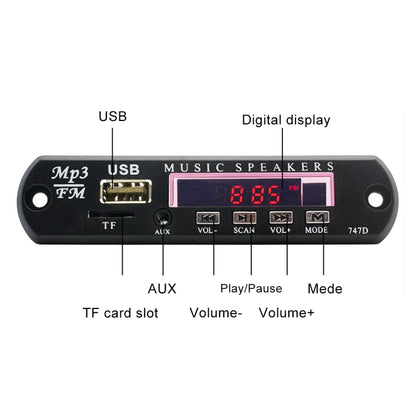 Car 12V Audio Bluetooth MP3 Player Decoder Board FM Radio TF USB 3.5 mm AUX, without Recording - Car MP3 & MP4 & MP5 by buy2fix | Online Shopping UK | buy2fix