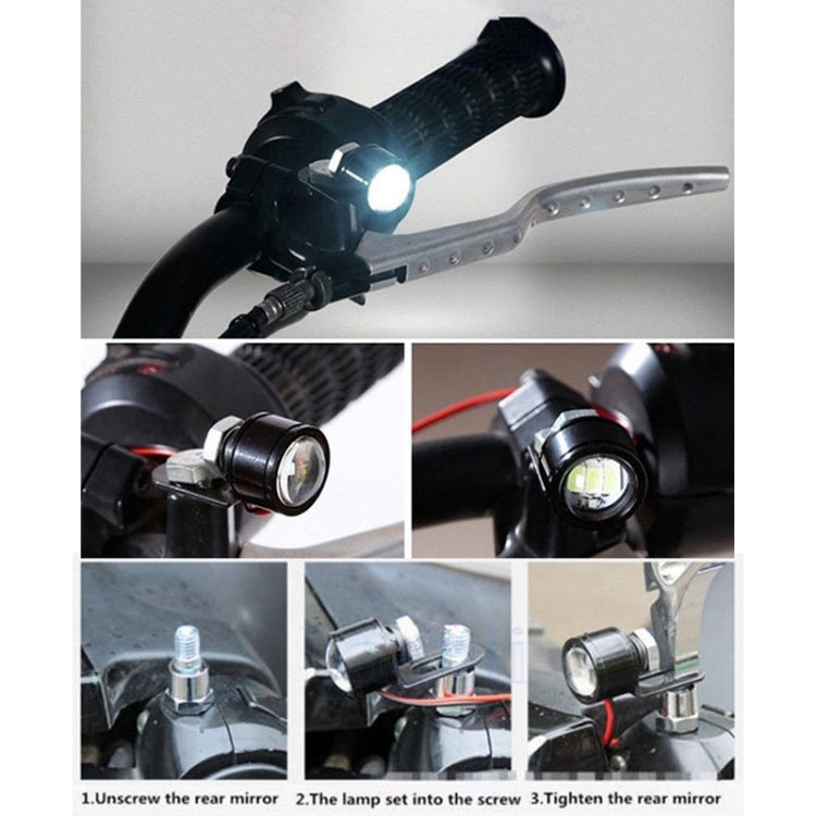 2 PCS 12V 3W Green Light Eagle Eyes LED Strobe Light For Motorcycle ，Wire Length: 90cm - Eagle Eye Lights by buy2fix | Online Shopping UK | buy2fix