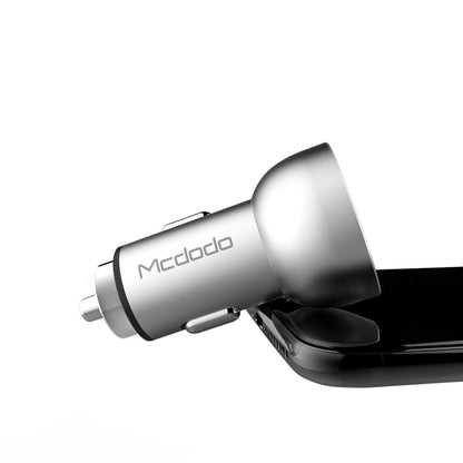 Mcdodo CC-3871 2-Ports USB LED Smart Digital Display Car Charger, For iPhone, iPad, Samsung, HTC, Sony, LG, Huawei, Lenovo, and other Smartphones or Tablet(Silver) - Car Charger by Mcdodo | Online Shopping UK | buy2fix