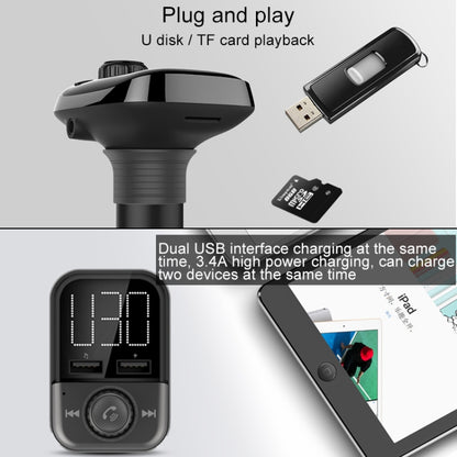 BT72 Dual USB Charging Smart Bluetooth FM Transmitter MP3 Music Player Car Kit with 1.5 inch White Display Screen, Support Bluetooth Call, TF Card & U Disk - Bluetooth Car Kits by buy2fix | Online Shopping UK | buy2fix