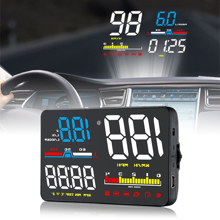 D5000 OBD2 5 inch Vehicle-mounted Head Up Display Security System, Support Car Speed / Engine Revolving Speed Display / Water Temperature / Battery Voltage / Detection and Elimination Fault Code - Head Up Display System by buy2fix | Online Shopping UK | buy2fix