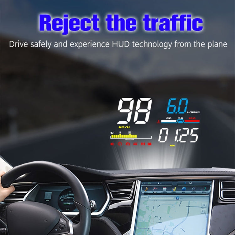 D5000 OBD2 5 inch Vehicle-mounted Head Up Display Security System, Support Car Speed / Engine Revolving Speed Display / Water Temperature / Battery Voltage / Detection and Elimination Fault Code - Head Up Display System by buy2fix | Online Shopping UK | buy2fix