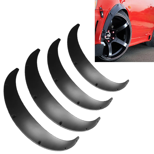 4 PCS Car Universal Fender Flares Wheel Eyebrow Black Not Painted Wheel Eyebrow - Mudguards by buy2fix | Online Shopping UK | buy2fix