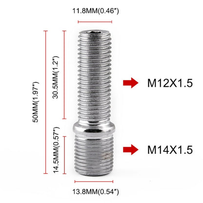 20 PCS 5cm Universal Car Modification Extended Wheels Stud Conversion M14x1.5 to M12x1.5 Screw Adapter LN032 LN033 LN044 - In Car by buy2fix | Online Shopping UK | buy2fix