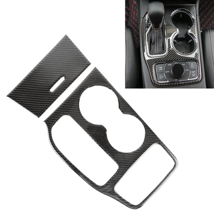 2 PCS Car Water Cup Panel Carbon Fiber Decorative Sticker for Jeep Grand Cherokee 2016-2017 - Car Interior Mouldings by buy2fix | Online Shopping UK | buy2fix