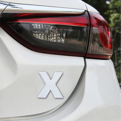 Car Vehicle Badge Emblem 3D English Letter X Self-adhesive Sticker Decal, Size: 4.5*4.5*0.5cm - 3D Metal Sticker by buy2fix | Online Shopping UK | buy2fix