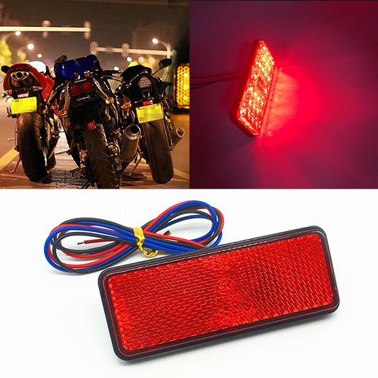 2 PCS Motorcycle Car Trailer DC 12-15V 24-LED Indicator Lamp Reflector Rectangle Marker Tail Light, Light Color: Red (Steady + Flash Lighting)(Red) - Signal Lights by buy2fix | Online Shopping UK | buy2fix