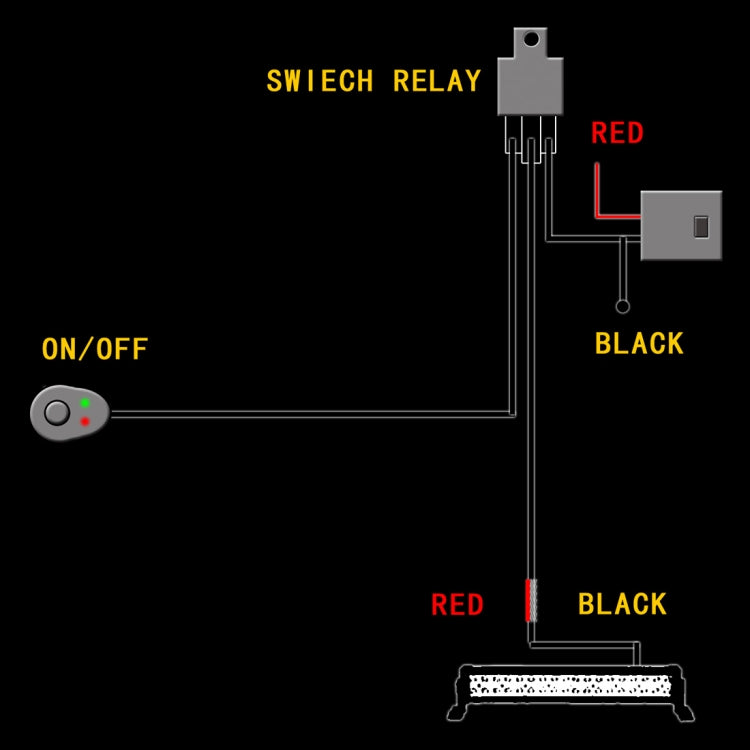 Offroad Driving 300W Light Bar Wiring Harness with Fuse DC 14V 40 Amp Relay ON/OFF Switch - Wires by buy2fix | Online Shopping UK | buy2fix