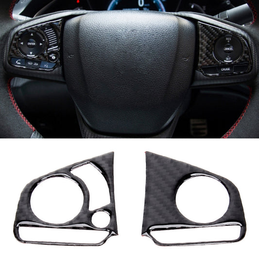 2 in 1 Carbon Fiber Steering Wheel Button Trim Interior DIY Sticker for Honda Civic 10th Gen(Deluxe) - Car Interior Mouldings by buy2fix | Online Shopping UK | buy2fix