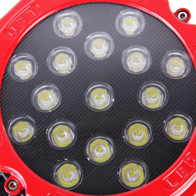 2 PCS 51W 3500LM 6500K White Light 17 LED Waterproof Car Boat Marine Work Lights Spotlight LED Bulbs, 30 Degrees Adjustable, DC 10-30V(Red) - Work Lights by buy2fix | Online Shopping UK | buy2fix