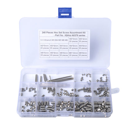 240 PCS Car 304 Stainless Steel Concave Head Hexagon Socket Screws Assortment Kit with Wrench - In Car by buy2fix | Online Shopping UK | buy2fix