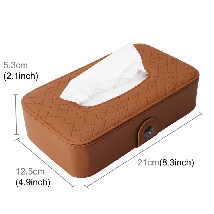 Universal Car Facial Tissue Box Case Holder Tissue Box Fashion and Simple Paper Napkin Bag with Napkin(Brown) - Tissue Boxes by buy2fix | Online Shopping UK | buy2fix