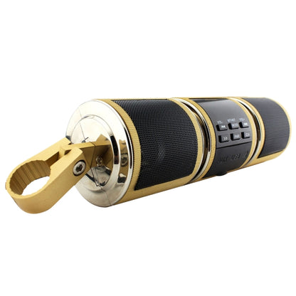 Motorcycle Waterproof Aluminum Shell Bluetooth Handle Stereo Speaker, Support BT/MP3/FM/TF(Gold) - Electrical Instruments by buy2fix | Online Shopping UK | buy2fix