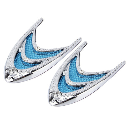 2 PCS Car Plastic Decorative Sticker, Size: 10.0 x 5.0cm(Silver + Blue) - Decorative Sticker by buy2fix | Online Shopping UK | buy2fix