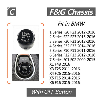 Car Engine Start Key Push Button Cover for BMW G / F Chassis,  with Start and Stop (Black) - In Car by buy2fix | Online Shopping UK | buy2fix