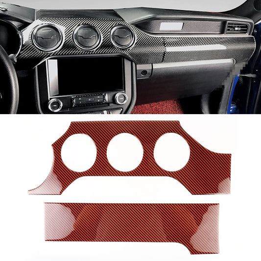 2 in 1 Car Carbon Fiber Dashboard Cover Panel Decorative Sticker for Ford Mustang -  by buy2fix | Online Shopping UK | buy2fix