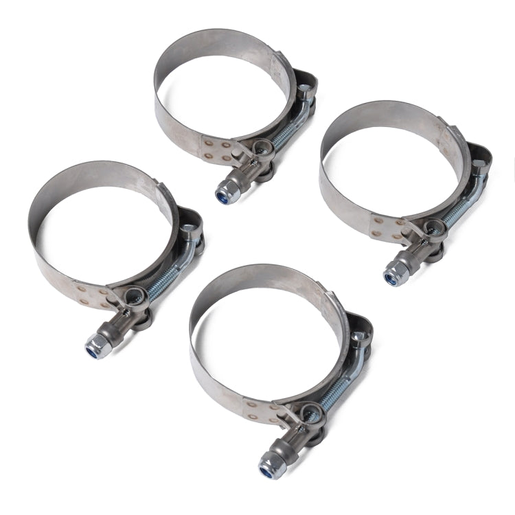 4 PCS Stainless Steel T-Bolt Hose Clamps Pipe Clip Fuel Line Clip, Size: 79-87mm - In Car by buy2fix | Online Shopping UK | buy2fix