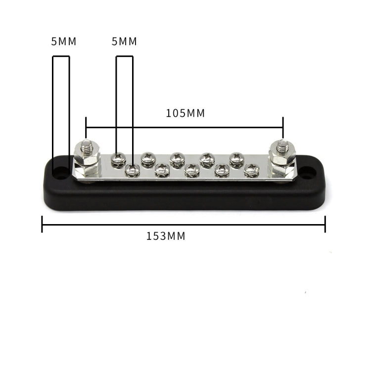 10 Way Power Distribution Bus Bar 10-bit Single Distribution Box for Car / RV / Boat - In Car by buy2fix | Online Shopping UK | buy2fix