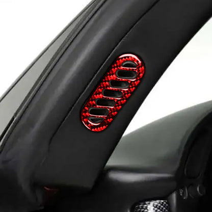 2 in 1 Car Carbon Fiber Sides Door A-pillar Air Outlet Sticker for Chevrolet Corvette C5 1998-2004, Left Drive(Red) - In Car by buy2fix | Online Shopping UK | buy2fix