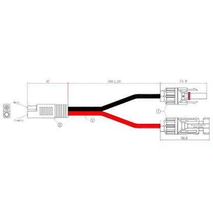 MC4 to SAE Solar Power Cord Photovoltaic Connector - In Car by buy2fix | Online Shopping UK | buy2fix