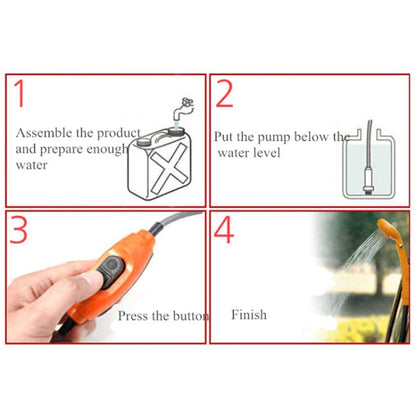 12V Portable Outdoor Car Electric Shower Sprinkler Washer (Orange) -  by buy2fix | Online Shopping UK | buy2fix