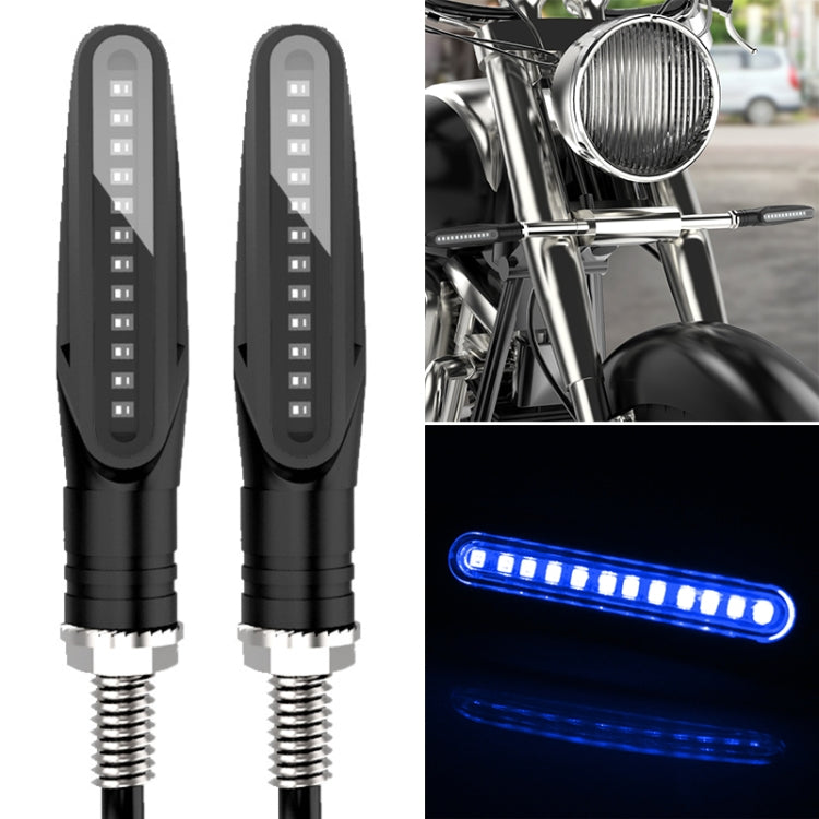 2 PCS D12V / 1W Motorcycle LED Waterproof Dynamic Blinker Side Lights Flowing Water Turn Signal Light (Blue Light) -  by buy2fix | Online Shopping UK | buy2fix