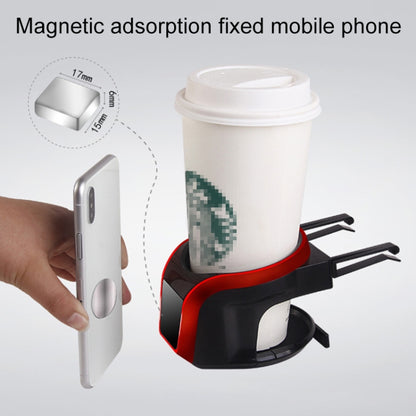 2 in 1 Car Air Outlet Magnetic Mount Beverage Cup Stand Phone Holder(Red) -  by buy2fix | Online Shopping UK | buy2fix