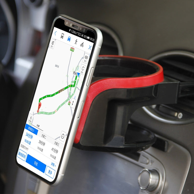 2 in 1 Car Air Outlet Magnetic Mount Beverage Cup Stand Phone Holder(Red) -  by buy2fix | Online Shopping UK | buy2fix