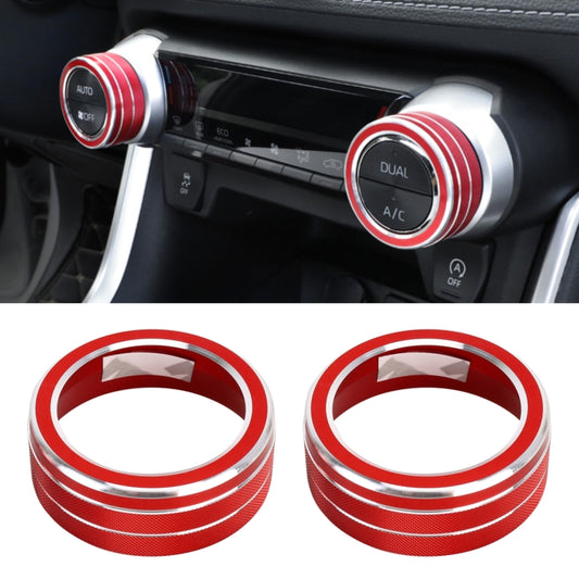 2 PCS Car Aluminum Alloy Air Conditioner Knob Case for Toyota RAV4 / Wildlander (Red) -  by buy2fix | Online Shopping UK | buy2fix