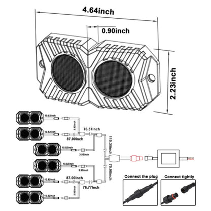 DC12-24V 18/27/36W 6 in 1 Dual-row RGB Mobile Phone Bluetooth APP Control Car Bottom Light / Chassis Light / Yacht Deck Light - In Car by buy2fix | Online Shopping UK | buy2fix