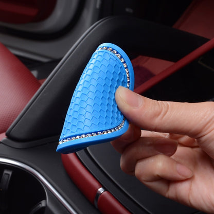 2 PCS Car Diamond Anti-skid Soft Rubber Water Cup Mat(Blue) - In Car by buy2fix | Online Shopping UK | buy2fix