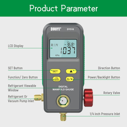 DUOYI DY518 Car Air Conditioning Repair Electronic Refrigerant Meter Air Conditioning Fluoride Meter - Electronic Test by DUOYI | Online Shopping UK | buy2fix