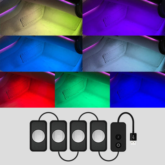 A17 Car Colorful Voice-activated RGB Foot LED Atmosphere Light, Single Light Pure Color Version - In Car by buy2fix | Online Shopping UK | buy2fix