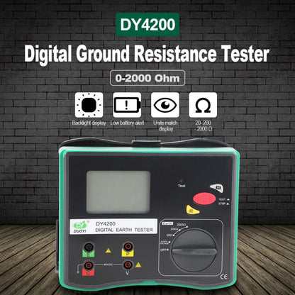 DUOYI DY4200 Car Higher Accuracy Digital Ground Resistance Tester - In Car by buy2fix | Online Shopping UK | buy2fix