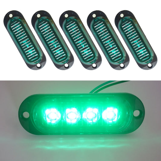 5 PCS MK-087 Car / Truck 4LEDs Side Marker Indicator Lights Bulb Lamp (Green Light) - In Car by buy2fix | Online Shopping UK | buy2fix